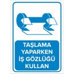 Mıgnatıs - Taşlama Yaparken İş Gözlüğü Kullan Levhası - Sac Malzeme 50 x 70 cm