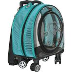 Migno Turkuaz Plus Fileli Kedi Köpek Taşıma Çantası Çekçek Model Büyük Boy - 47 x 26 x 40 cm