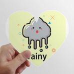 Mignon Cloud Expression Kalp Vinil Çıkartma Bisiklet Şişesi Çıkartması