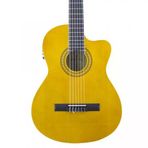 Miguel Angela Ma2-Ce-N Elektro Klasik Gitar (Orta Seviye - Cutaway Kasa) | Dahili Preamp ve Ekolayzer Sistemi, Naturel Parlak Cila, Alt Perdelere Kolay Erişim | Uyum: 4/4 (Tam Boy) Standart