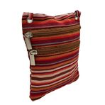 MIGURA Kadınlar ve erkekler için askılı çanta, vintage kumaş, küçük, su geçirmez, etnik, seyahat, spor, iş, parti, festival, sağlam, 3 bölmeli, kırmızı / turuncu