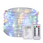 Mihaly 12M/39.4Ft 7.2W 120 LED Halat Işık Çok renkli Pil ile çalışır Uzaktan kumanda ile çalışır Dalga halinde Sıralı Yavaş glo Kovalama/flaş Yavaş Sona Parıldama/flaş Sabit açık 8 farklı aydınlatma e