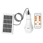 Mihaly 7W Güneş Enerjili LED Ampuller Uzaktan ve OTOMATİK Aydınlatma Kontrolü 5 Aydınlatma Fonksiyonu Zamanlayıcı Ayarı 6000-6500K Beyaz Işık Kamp Gece Balıkçılık İçin Açık Hava Şarj Edilebilir Acil D