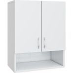 Mihenk Suntalam Duvara Monte Kapaklı Parlak Beyaz Banyo Dolabı 55x30x70 Cm