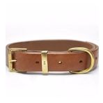 Mihos Handmade Deri Köpek Tasması Açık Kahve M (36-45CM) Cl-Mı-T-M