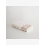 Mihra El Yüz Havlusu %100 Organik Pamuk Keten Bordürlü El Nakışlı Krem 50x90 Cm