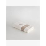 Mihra El Yüz Havlusu %100 Organik Pamuk Nakışlı Krem 50x90 Cm