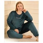 Mihra Kadın Kışlık Bisiklet Yaka Kadife Battal Pijama Takımı 132214P - 1 Adet
