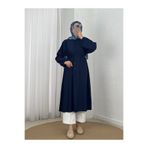 MİHRA STORE Laçin Hakim Yaka Uzun Çilek Tunik-AS5963 Lacivert