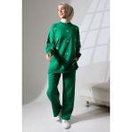 Mihran Butik Kadın Benetton Yeşili Mevsimlik Penye Alt Üst Spor ve Rahat Tesettür Takım - XL