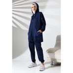 Mihran Butik Kadın Mevsimlik Penye Alt Üst Spor ve Rahat Lacivert Tesettür Takım