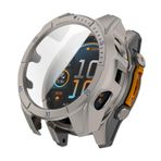 Miimall Garmin Fenix 8 için Sağlam Kılıf, HD Temperli Cam Ekran Koruyucu, Düşmeyi Önleme, Çizilmez, Kadın Erkek Tam Yüz Kapağı Sert PC Koruyucu Kılıf Fenix 8 51 mm Güneş (Titanyum Çelik) için