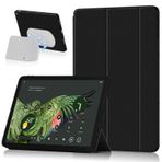 Miimall Google Pixel tablet kılıfı, standlı, ultra ince TPU + PU çizilmeye karşı dayanıklı, düşmeye karşı kablosuz şarj Flip Cover Case Google Pixel Tablet 2023 için - Siyah