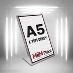 MİİMGLASS L TİPİ A5 PLEKSİ FÖYLÜK BROŞÜRLÜK-DİKEY A5 FÖYLÜK-5 Lİ PAKET
