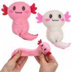 MIJOMA 2'li Set Streç Aksolotl Anti Stres Topu Kuvars Kum Dolgulu – Pembe ve Beyaz Renkte Stres Önleyici Alet – 9,5 x 8 cm Stres Azaltma ve Sakinleşme için