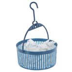 MIJOMA Çamaşır mandalı sepeti seti, 50 plastik mandal dahil, 17 x 14 x 17 cm, mavi veya gri