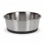 MIJOMA Paslanmaz çelik mama kabı, silikon alt kısmı kaymaz, köpek ve kediler için, bakımı kolay (16 x 6 cm)