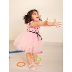 Mika Bebek Kalp Desenli Tüllü Kız Çocuk Pembe Yazlık Elbise - 2 - 3 Yaş