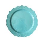 Mika Sert Plastik Tabak Parti Davet Sunum Servis Tabağı - 26 Cm. - Turkuaz - 6 Adetlik Paket