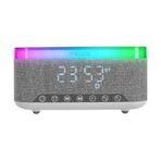 Mikado MD-W8 1200 mAh 10 W Gri RGB Gece Lambası Özellikli Alarmlı Saat Beyaz Bluetooth Speaker