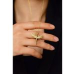Mikailin Kılıcı Model Zirkon Taşlı Gümüş Kolye (Gold)