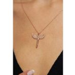 Mikailin Kılıcı Model Zirkon Taşlı Gümüş Kolye (Rose)