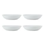 Mikasa Chalk 4 parçalı porselen makarna kasesi seti, beyaz | makarna ve çorba için 4 x büyük kase, 23 cm - hediye kartonu, mikrodalga fırına ve bulaşık makinesinde yıkanabilir