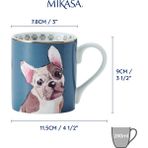 Mikasa Fine China 280ML Düz Taraflı Kupa Fransız Bulldog