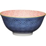Mikasa Glazed Sırlı Seramik Kase Mavi Kavis Desenli - 0 - 1 lt