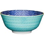 Mikasa KCBOWL18 Sırlı Seramik Kase Yapraklı Indigo Desenli - Renkli - yok