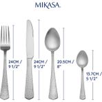 Mikasa MKCUTBROAD16PC Broadway Paslanmaz Çelik 16 Parça Çatal Kaşık Bıçak Takımı - Gümüş