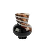 Mikasa Moor Beyaz Şeritli Cam Vazo 28 Cm - Kahverengi