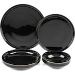 Mikasa Moor Black Modern Siyah 6 Kişilik 24 Parça Yemek Takımı