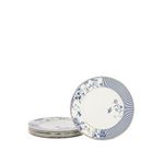 Mikasa Moor Fili E Fiori Beyaz Porselen 6'lı Servis Tabağı 27 Cm - Mavi