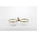 Mikasa Moor Gold Metalli 2 Bölmeli Cam Çerezlik 25X11X10CM - Yok