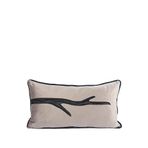 Mikasa Moor Isla Tek Dal Kadife Yastık Kırlent 35x65 Cm - Gri