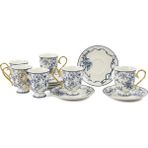Mikasa Moor Luna Blue 6lı Kahve Fincan Seti 90CC - Beyaz - Mavi - 90 ml