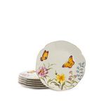 Mikasa Moor Mariposa Kelebek Desenli Porselen 6'lı Pasta Tabağı Seti 21 Cm