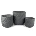 Mikasa Moor Mat Gri 3'Lü Saksı 34X34cm 44X44 Cm
