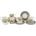 Mikasa Moor Monarch Siyah Beyaz 6lı Kahve Fincan Seti 90CC - Beyaz - Siyah - 90 ml