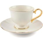 Mikasa Moor Naive Gold 6lı Çay Fincanı Seti 220ML - Beyaz - Altın - 220 ml