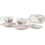 Mikasa Moor Peachy 6 Prç 2li Çay Fincanı Seti 220CC - Renkli