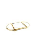 Mikasa Moor Rengi Oval Aynalı Metal Jardinyer Tepsi 25x50 Cm - Altın