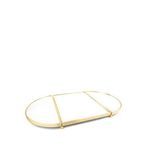 Mikasa Moor Rengi Oval Aynalı Metal Jardinyer Tepsi 79x45 Cm - Altın