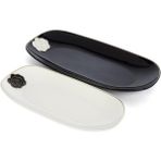 Mikasa Moor Rosaria Siyah Beyaz 2li Oval Tabak 13X26CM-35X15CM - yok - Renkli
