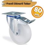 Mikasso 080F Dönerli Tablalı Frenli Kemik Tekerlek 80 mm 110 kg