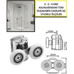 Mikasso 1 Adet Duşakabin Tekerleği Üst Cam Duşakabin Tekerleği Rulman Tekerlek Krom Teker 23 mm