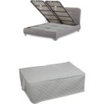 Mikasso 1 Adet Kapitoneli Baza Altı Hurç 60X40X22 (Beyaz) Tela Beyaz