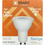 Mikasso (1 Adet) Osaka 7W (50W) Beyaz Işık (6500K) GU10 Duylu LED Spot Ampul