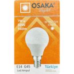 Mikasso (1 Adet) Osaka 7W (50W) Beyaz Işık E14 Duylu (Ince Duy) LED Mini Ampul
